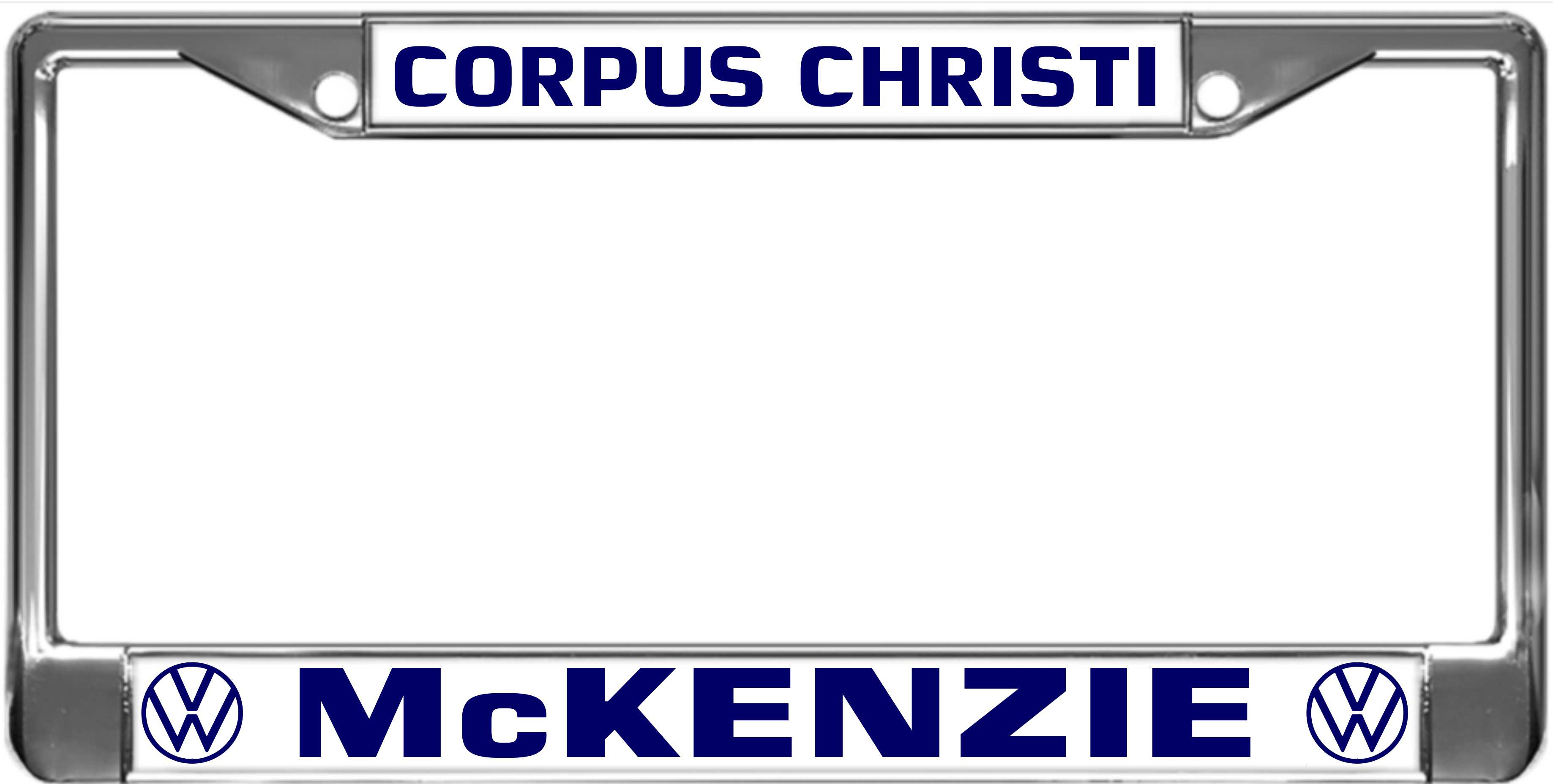 Corpus Christi - custom metal license plate frame